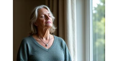 Person meditating peacefully