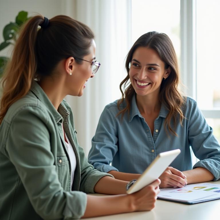 Woman consults with wellness coach for personalized lifestyle advice