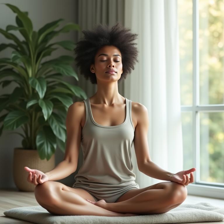 Person meditating peacefully to manage stress